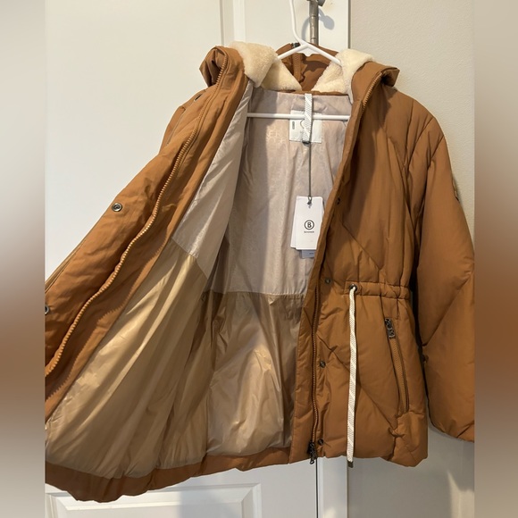 BOGNER Alesa Brown Shearling Hooded Down Jacket - Picture 9 of 13